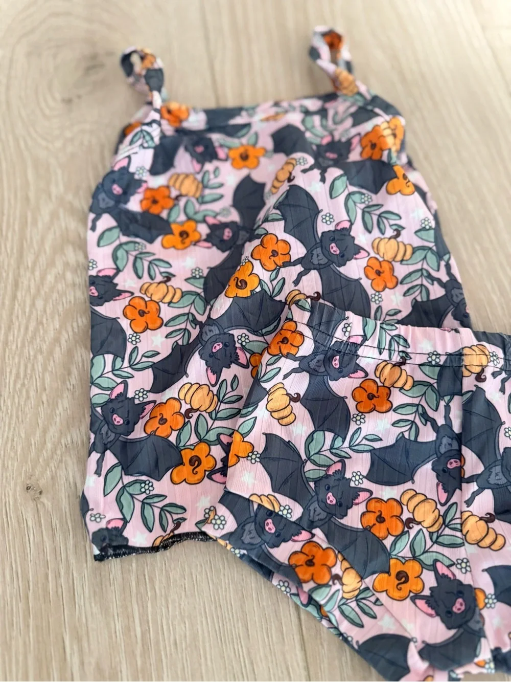 Kids Floral Bat Print Pink Set